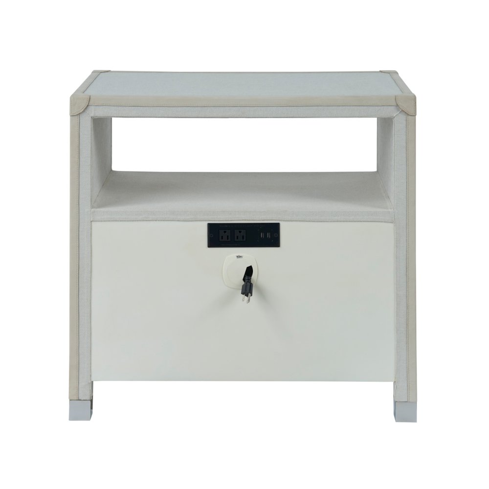 Riven Nightstand In Polished Nickel Color