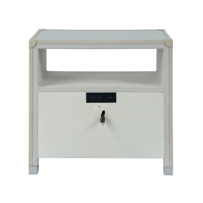 Riven Nightstand In Polished Nickel Color