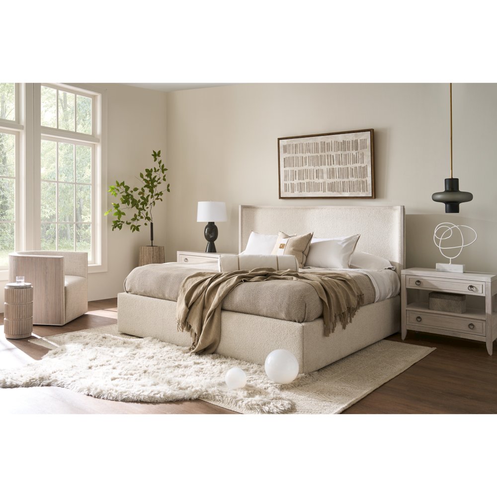 Owen Storage Bed Queen in White Oak Color