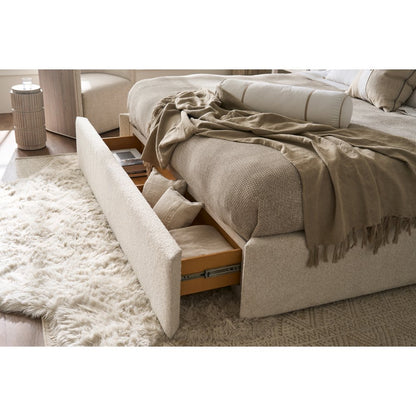 Owen Storage Bed Queen in White Oak Color