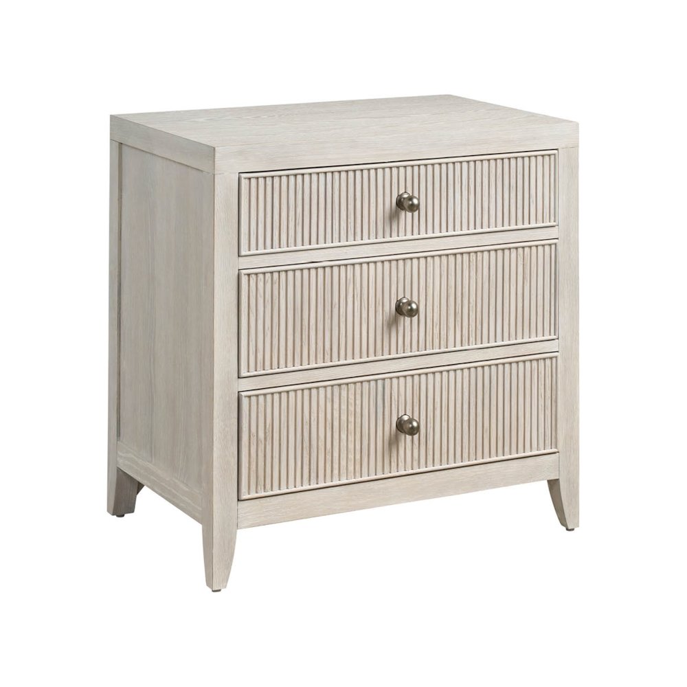 Carmen Three Drawer Nightstand in White Oak Color