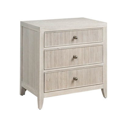 Carmen Three Drawer Nightstand in White Oak Color