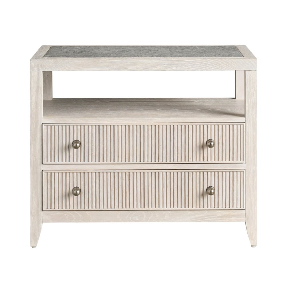 Carmen Two Drawer Nightstand in White Oak Color