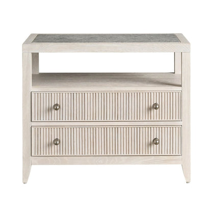 Carmen Two Drawer Nightstand in White Oak Color