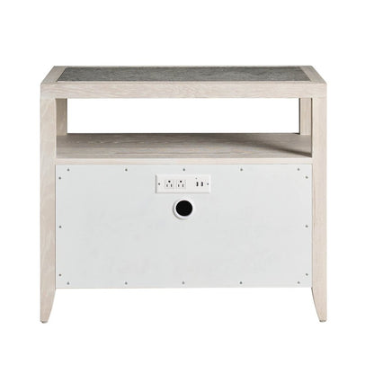 Carmen Two Drawer Nightstand in White Oak Color