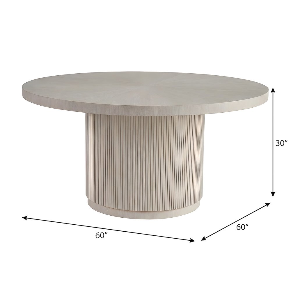 Solid Oak and Poplar Round Dining Table with Adjustable Levelers
