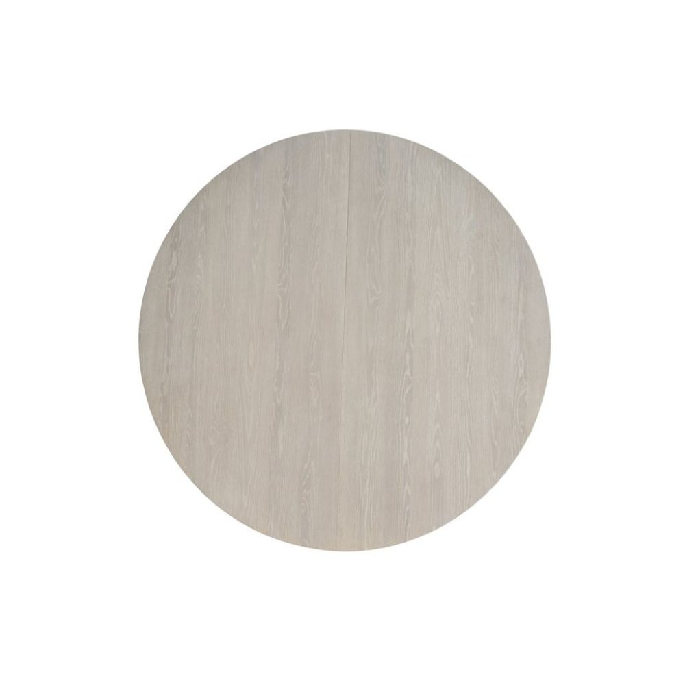 White Oak Round Extendable Dining Table with 18" Leaf and Premium Solid Oak