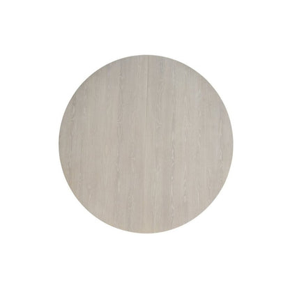 White Oak Round Extendable Dining Table with 18" Leaf and Premium Solid Oak