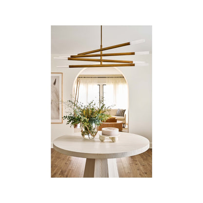 Mackinaw Round Dining Table In White Sand Color