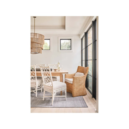 Marco Side Chair Pair In White Rattan Color