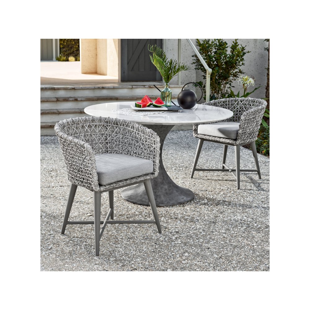 Santa Cruz Dining Table In Faux Marble Cast Concrete Color