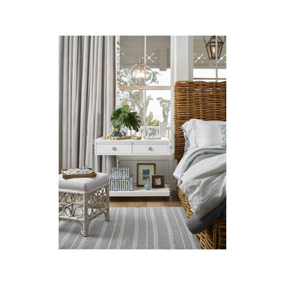 Rattan Stool In Egret Color