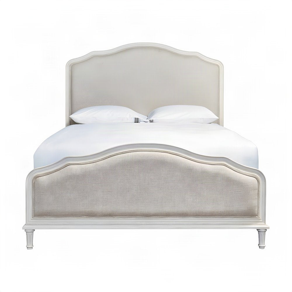 Viscose Upholstered Queen Platform Bed with Wood Frame, Cotton
