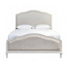 Viscose Upholstered Queen Platform Bed with Wood Frame, Cotton