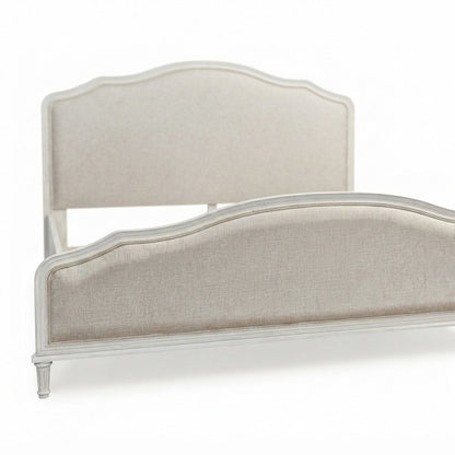 Viscose Upholstered Queen Platform Bed with Wood Frame, Cotton