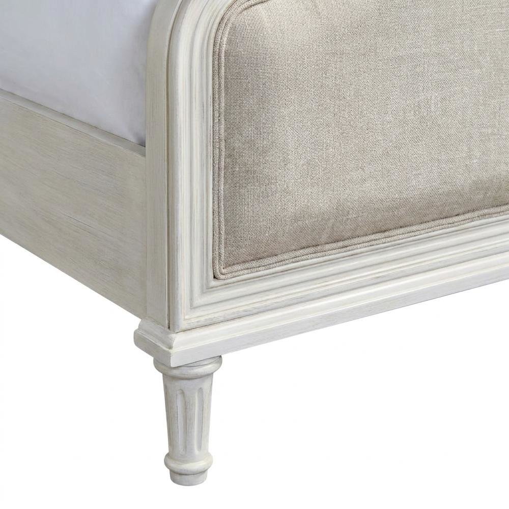 Viscose Upholstered Queen Platform Bed with Wood Frame, Cotton