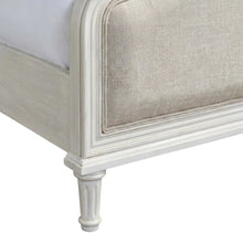 Viscose Upholstered Queen Platform Bed with Wood Frame, Cotton