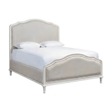 Viscose-Upholstered King Platform Bed with Wood Frame, Distressed Finish