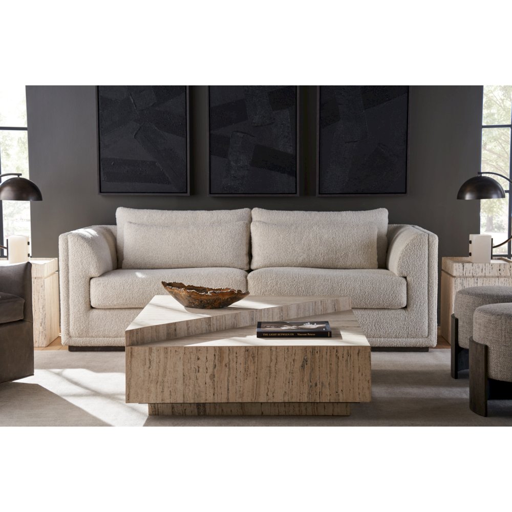 Daxton Cocktail Table In White Travertine Color