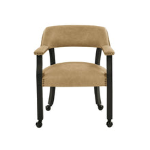 Rylie Captains Chair, Black Finish with Sand Vegan Leather