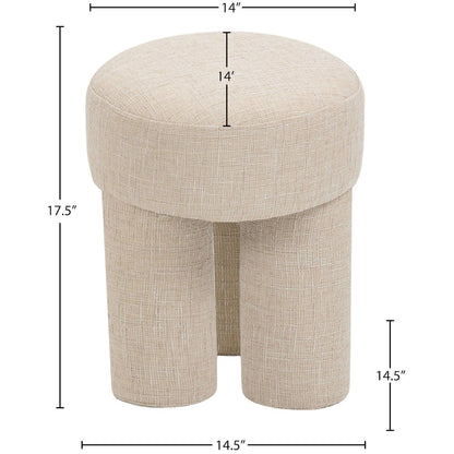 Larson Beige Polyester Fabric Ottoman/Stool