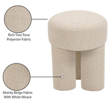 Larson Beige Polyester Fabric Ottoman/Stool