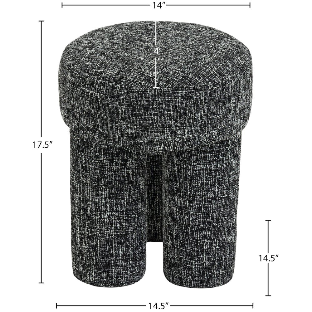 Larson Black Polyester Fabric Ottoman/Stool