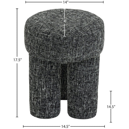 Larson Black Polyester Fabric Ottoman/Stool