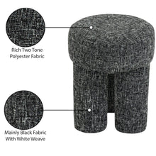 Larson Black Polyester Fabric Ottoman/Stool