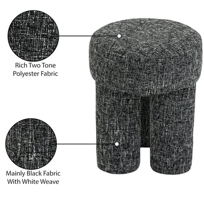 Larson Black Polyester Fabric Ottoman/Stool
