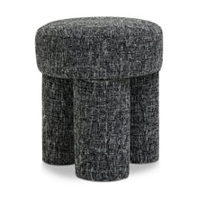 Larson Black Polyester Fabric Ottoman/Stool