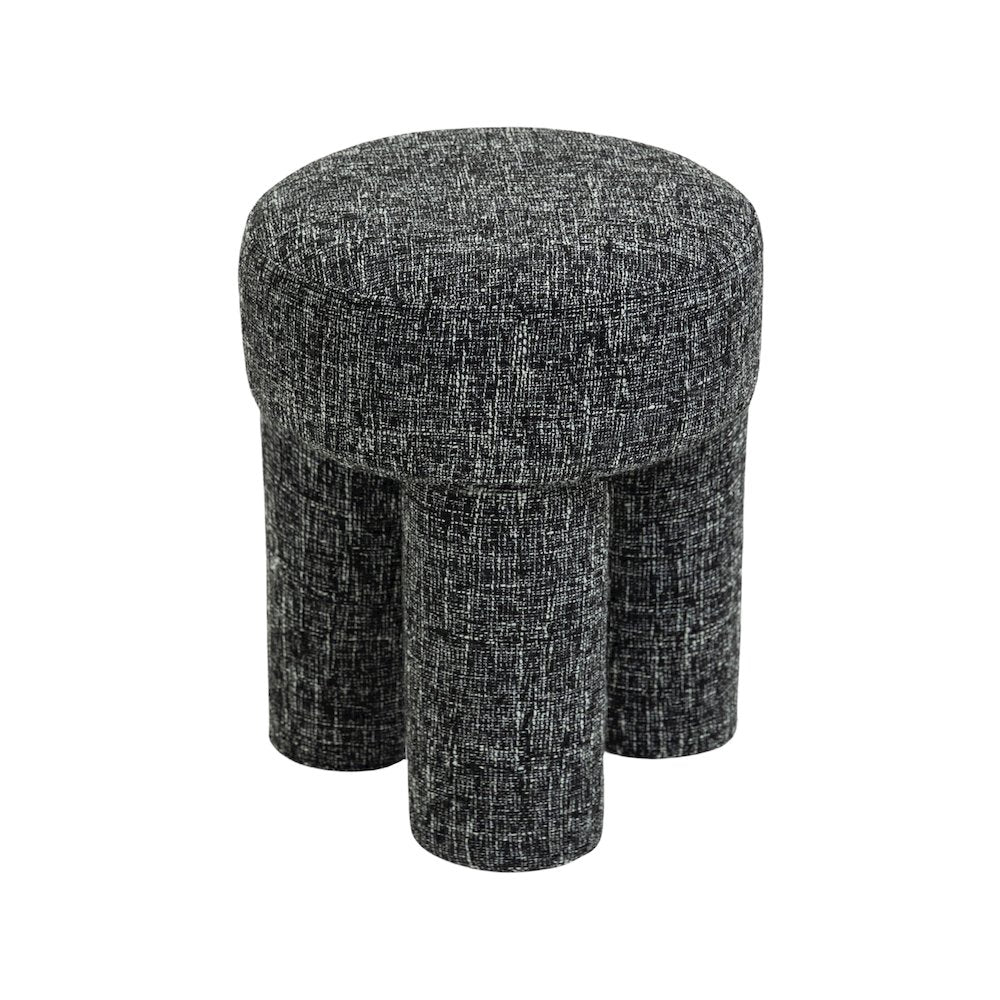 Larson Black Polyester Fabric Ottoman/Stool