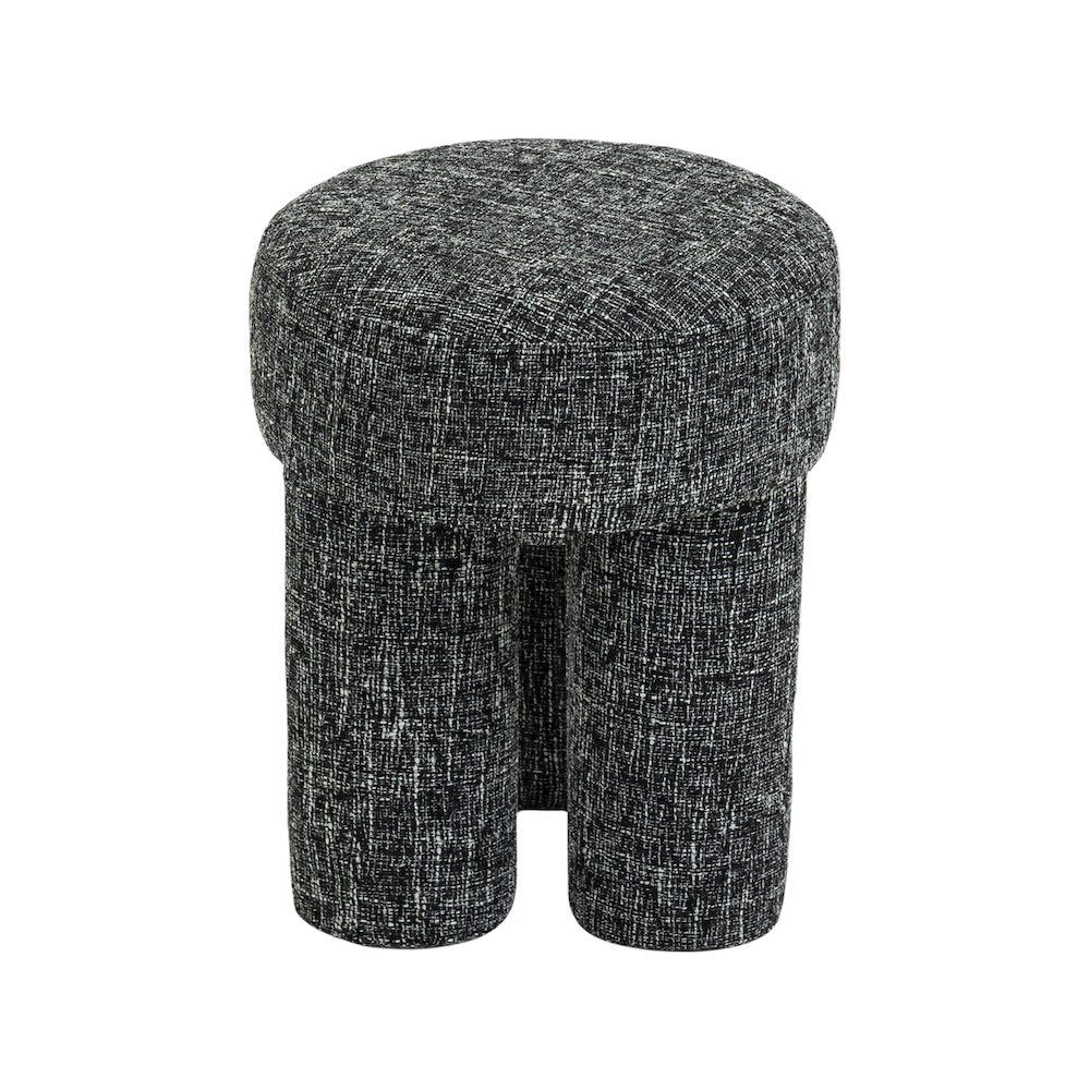 Larson Black Polyester Fabric Ottoman/Stool