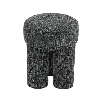 Larson Black Polyester Fabric Ottoman/Stool
