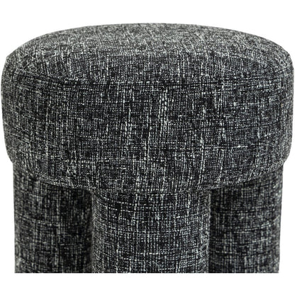 Larson Black Polyester Fabric Ottoman/Stool