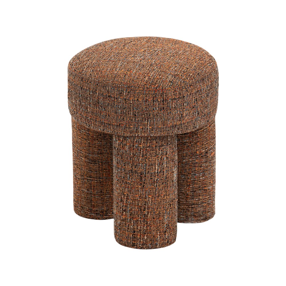 Larson Cognac Polyester Fabric Ottoman/Stool