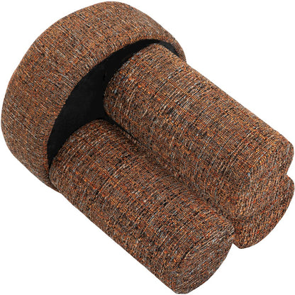 Larson Cognac Polyester Fabric Ottoman/Stool