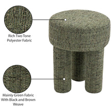 Larson Green Polyester Fabric Ottoman/Stool