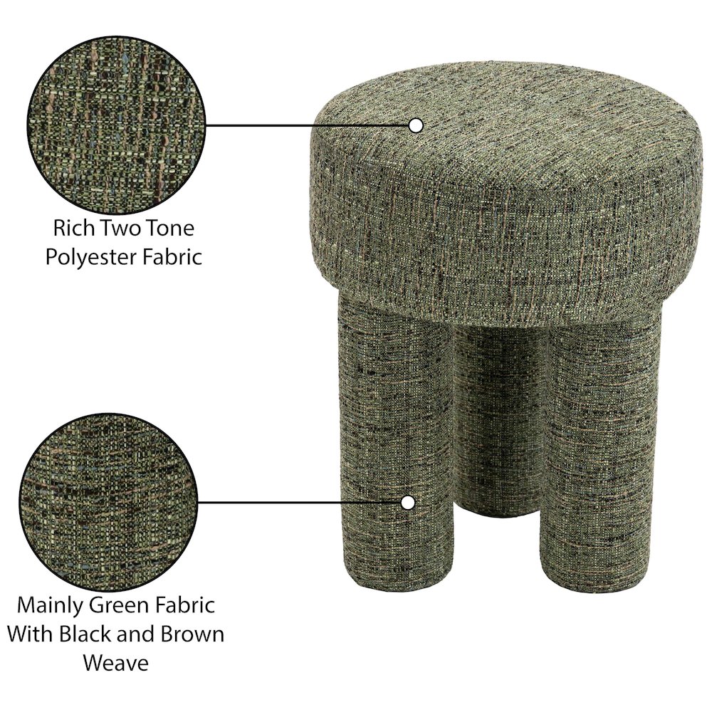 Larson Green Polyester Fabric Ottoman/Stool
