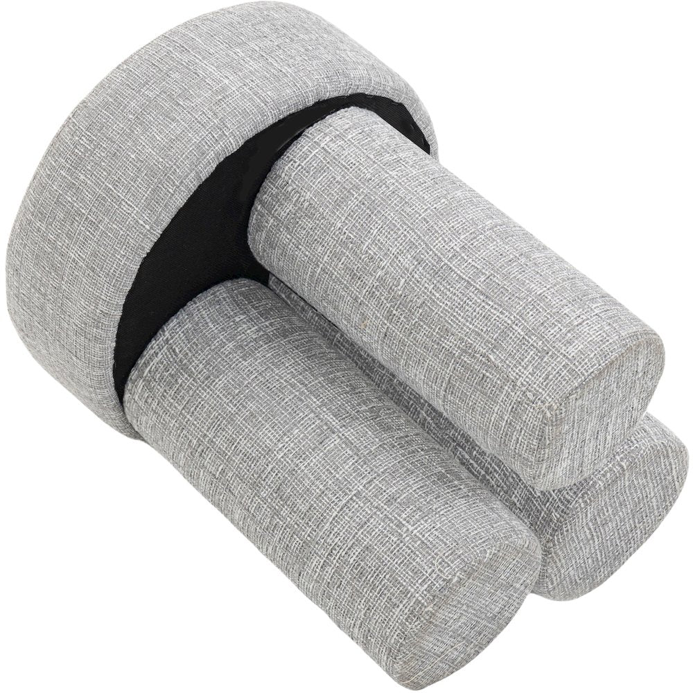 Larson Grey Polyester Fabric Ottoman/Stool