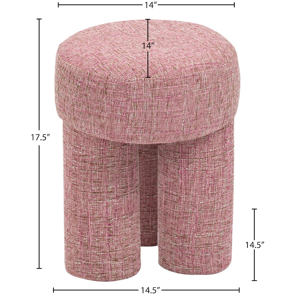 Larson Pink Polyester Fabric Ottoman/Stool