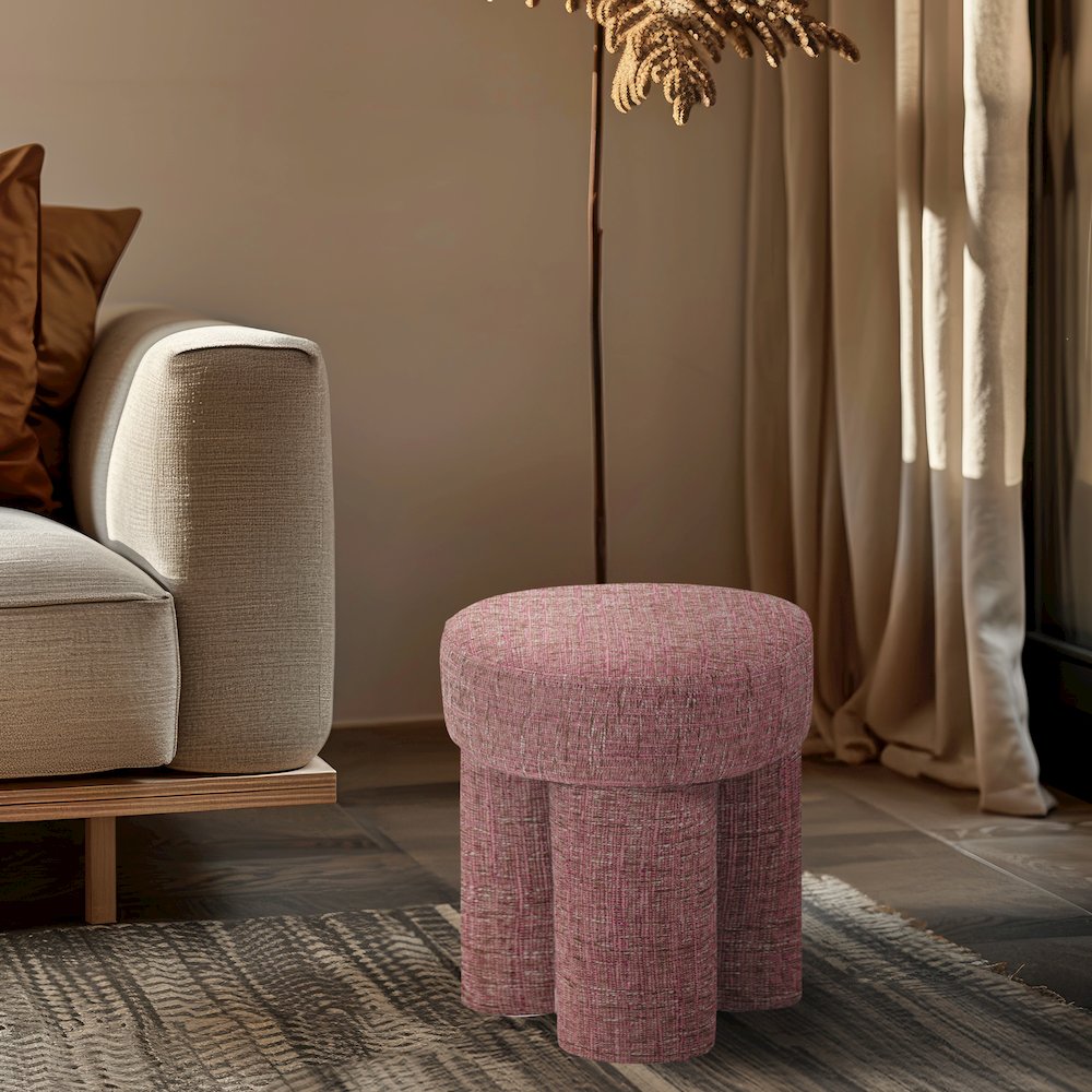 Larson Pink Polyester Fabric Ottoman/Stool