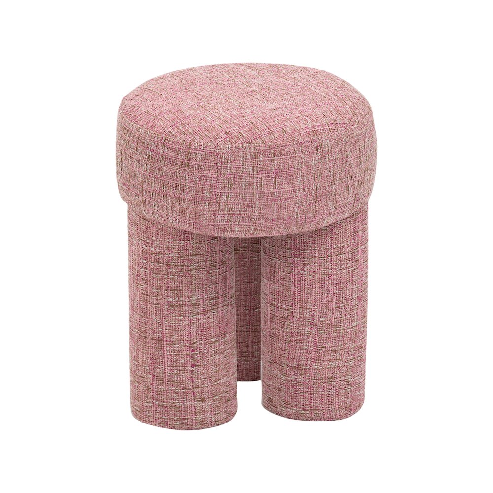 Larson Pink Polyester Fabric Ottoman/Stool