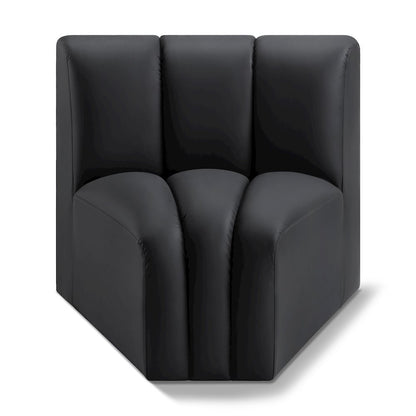 Arc Black Vegan Leather Curved Corner