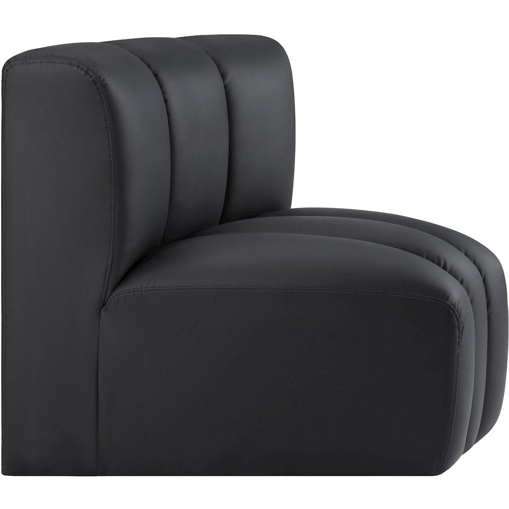 Arc Black Vegan Leather Curved Corner