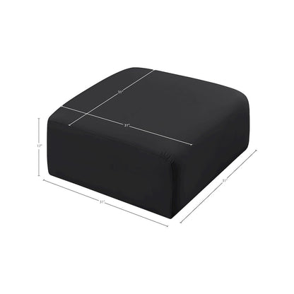 Arc Black Vegan Leather Ottoman