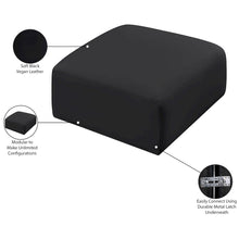 Arc Black Vegan Leather Ottoman