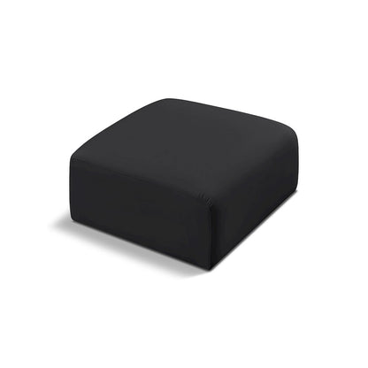 Arc Black Vegan Leather Ottoman