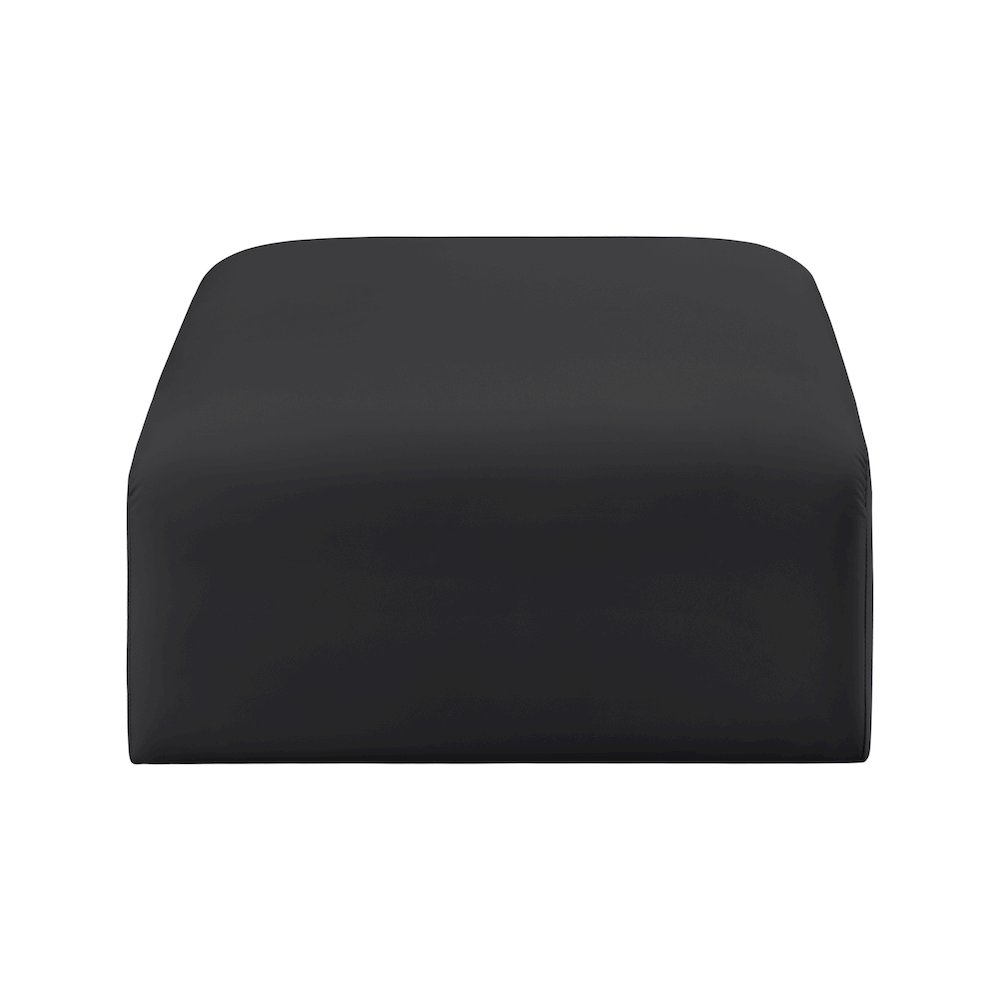 Arc Black Vegan Leather Ottoman