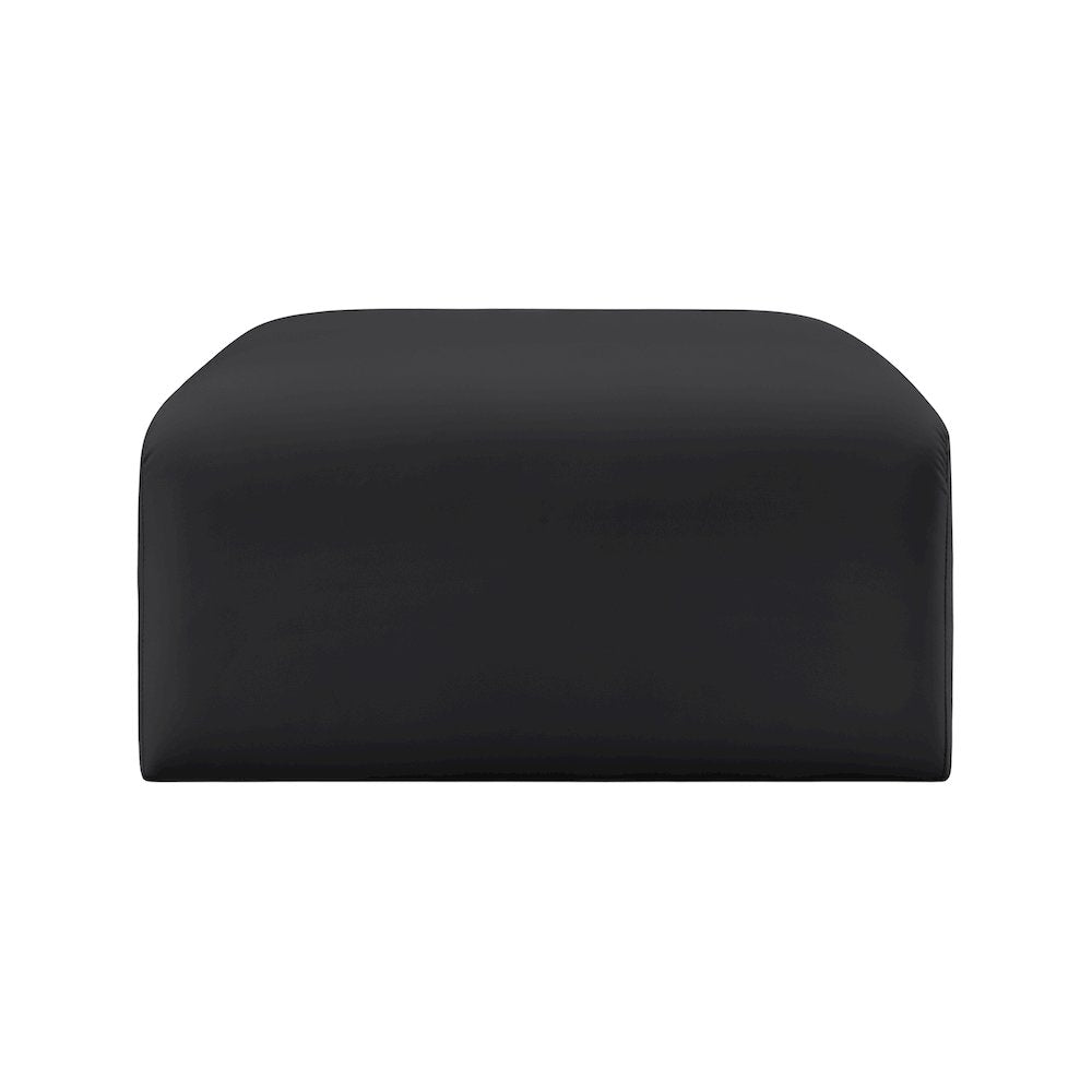 Arc Black Vegan Leather Ottoman